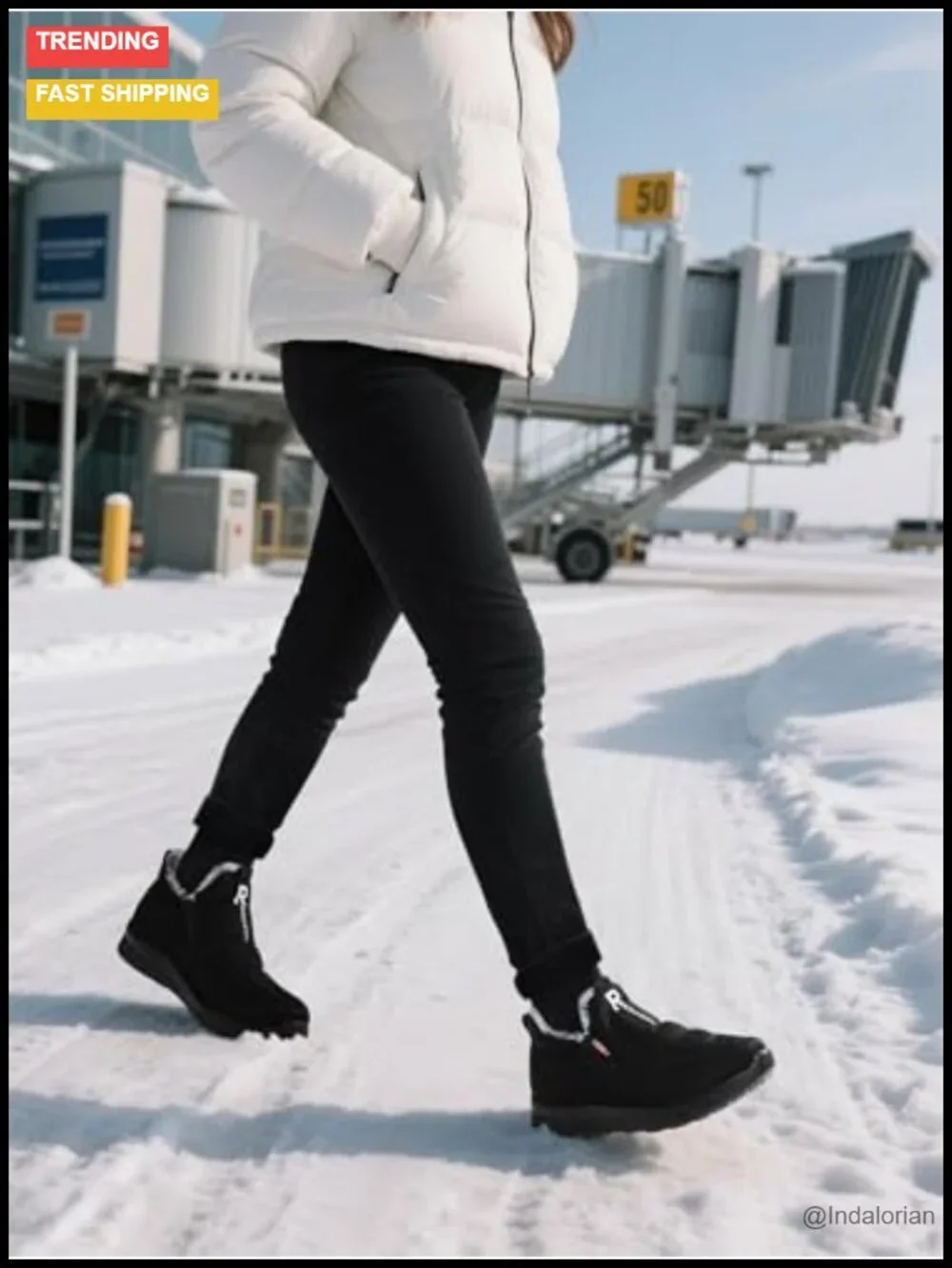 Winter Snow Boots for Women: Slip-On Warm Ankle Boots Waterproof Fur Lined